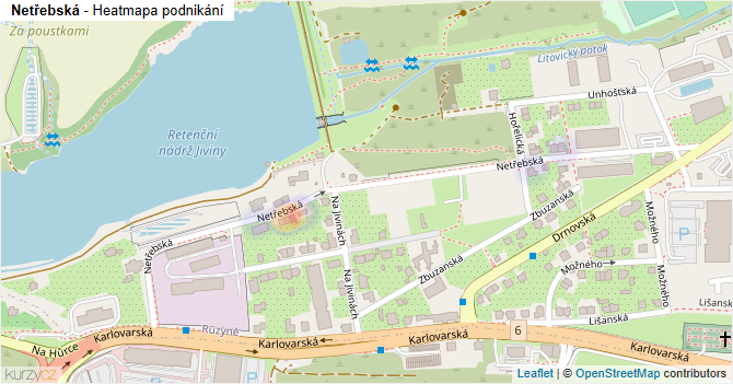 Netřebská - mapa podnikání