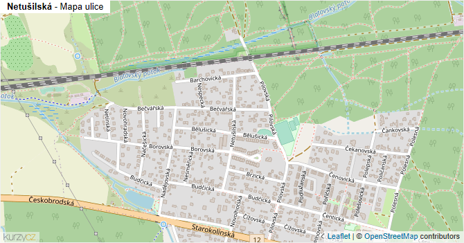 Netušilská - mapa ulice