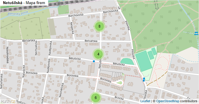 Netušilská - mapa firem