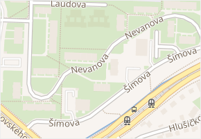 Nevanova v obci Praha 8 - mapa ulice