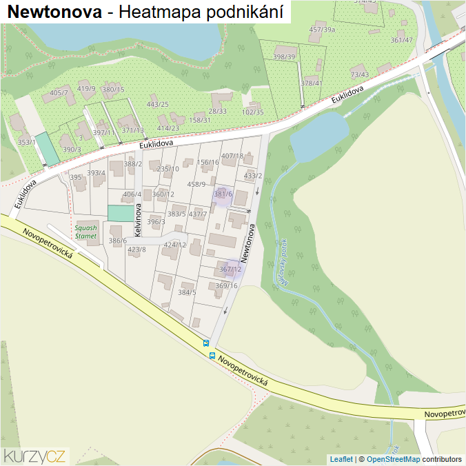 Mapa Newtonova - Firmy v ulici.