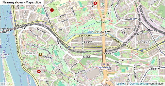 Nezamyslova - mapa ulice