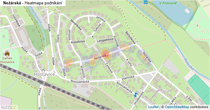 Nežárská - mapa podnikání