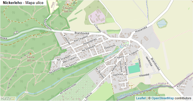 Nickerleho - mapa ulice