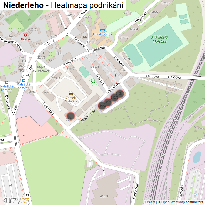 Mapa Niederleho - Firmy v ulici.