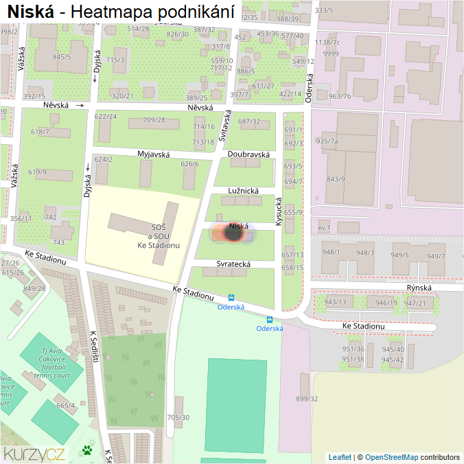 Mapa Niská - Firmy v ulici.