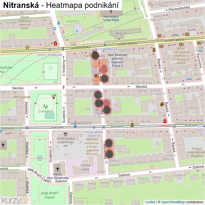 Mapa Nitranská - Firmy v ulici.