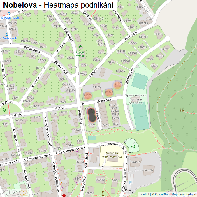 Mapa Nobelova - Firmy v ulici.