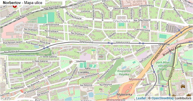 Norbertov - mapa ulice