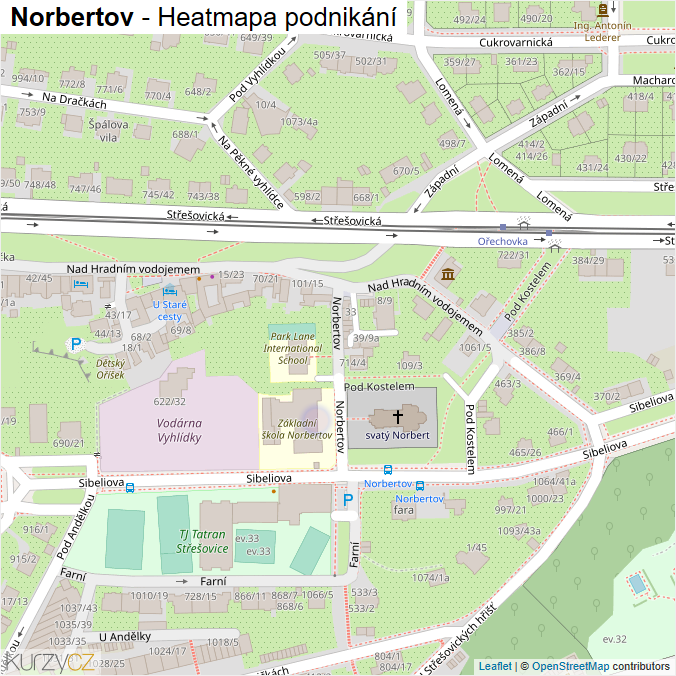 Mapa Norbertov - Firmy v ulici.
