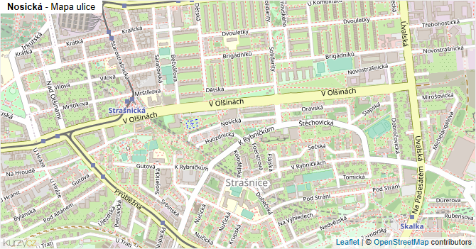 Nosická - mapa ulice