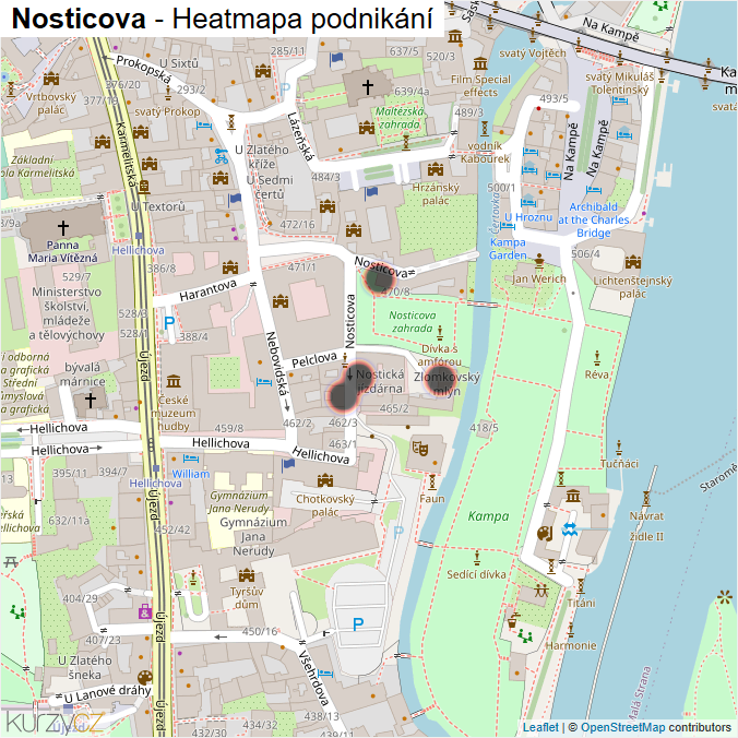 Mapa Nosticova - Firmy v ulici.