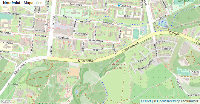 Notečská - mapa ulice