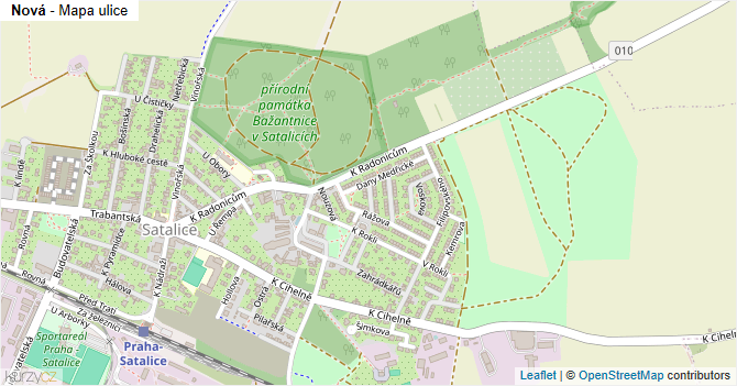 Nová - mapa ulice
