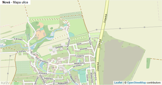 Nová - mapa ulice