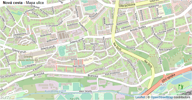 Nová cesta - mapa ulice