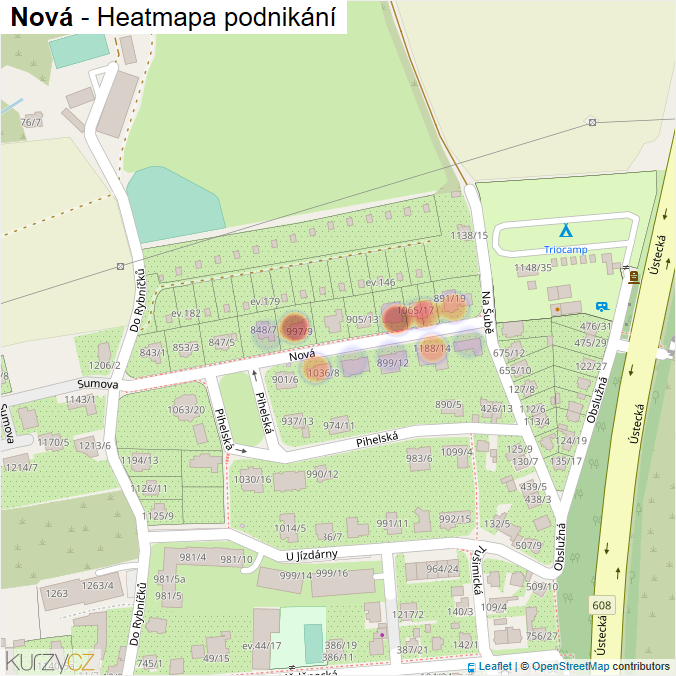 Mapa Nová - Firmy v ulici.