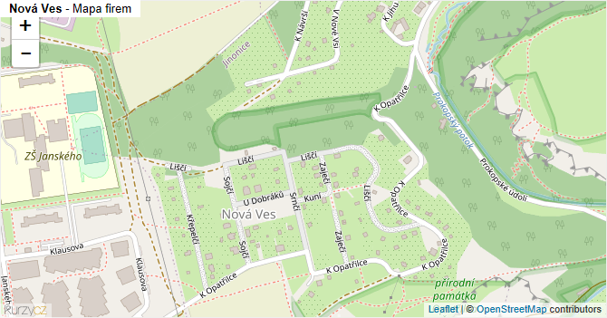 Nová Ves - mapa firem