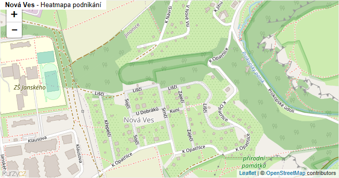 Nová Ves - mapa podnikání