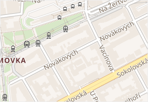 Novákova v obci Praha - mapa ulice