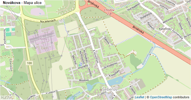 Novákova - mapa ulice