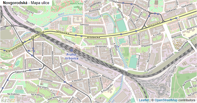 Novgorodská - mapa ulice