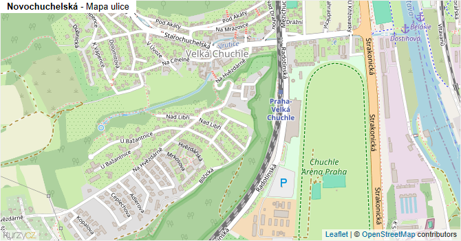 Novochuchelská - mapa ulice