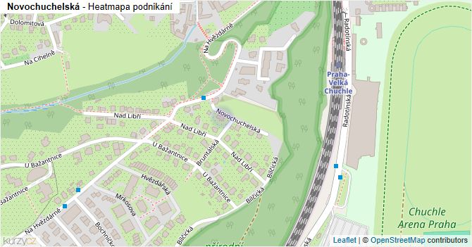 Novochuchelská - mapa podnikání