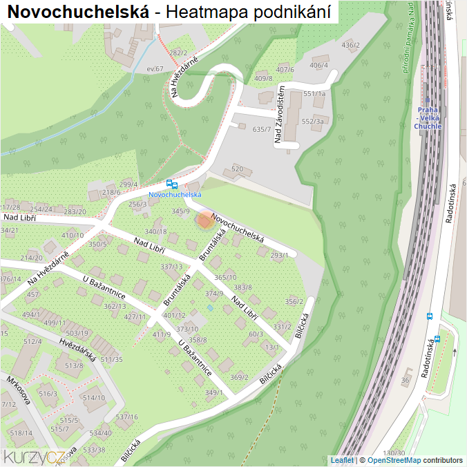 Mapa Novochuchelská - Firmy v ulici.