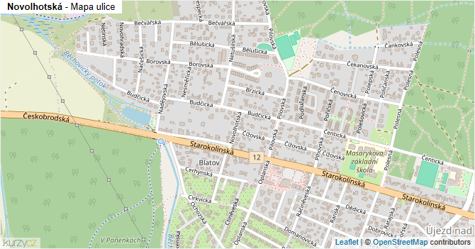 Novolhotská - mapa ulice