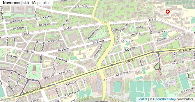 Novorossijská - mapa ulice