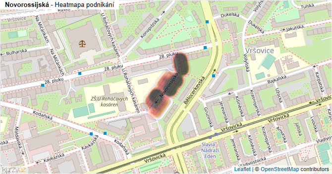 Novorossijská - mapa podnikání