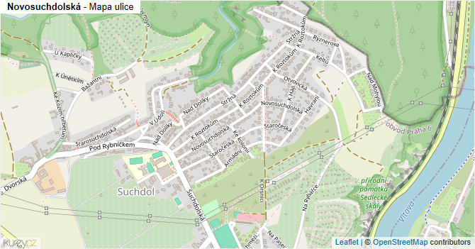 Novosuchdolská - mapa ulice