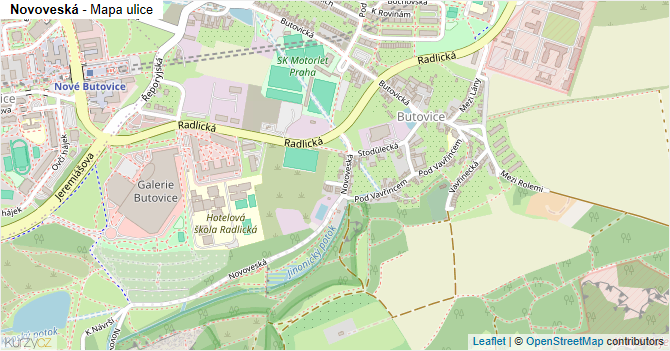 Novoveská - mapa ulice