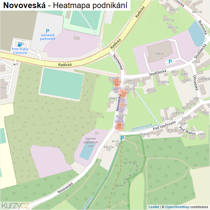 Mapa Novoveská - Firmy v ulici.