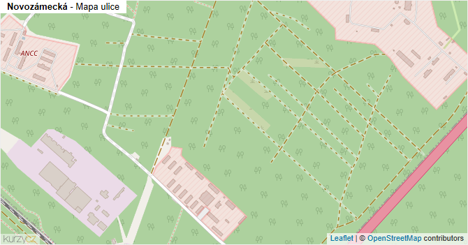 Novozámecká - mapa ulice