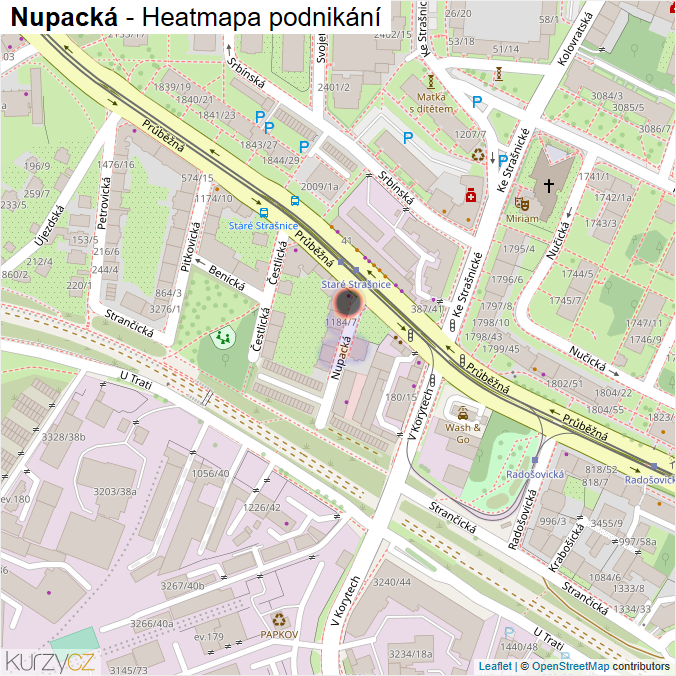 Mapa Nupacká - Firmy v ulici.