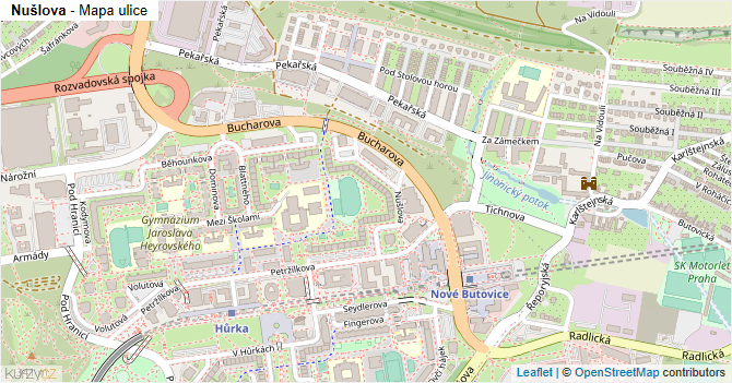 Nušlova - mapa ulice
