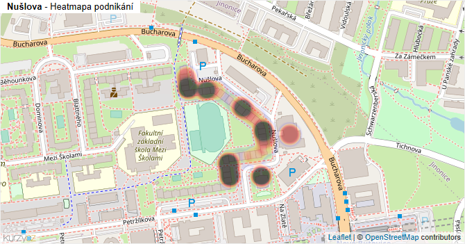 Nušlova - mapa podnikání