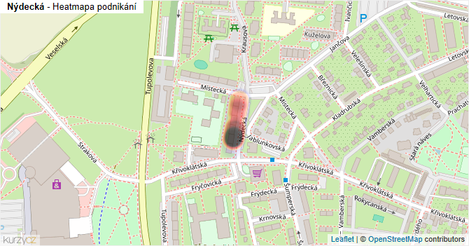 Nýdecká - mapa podnikání