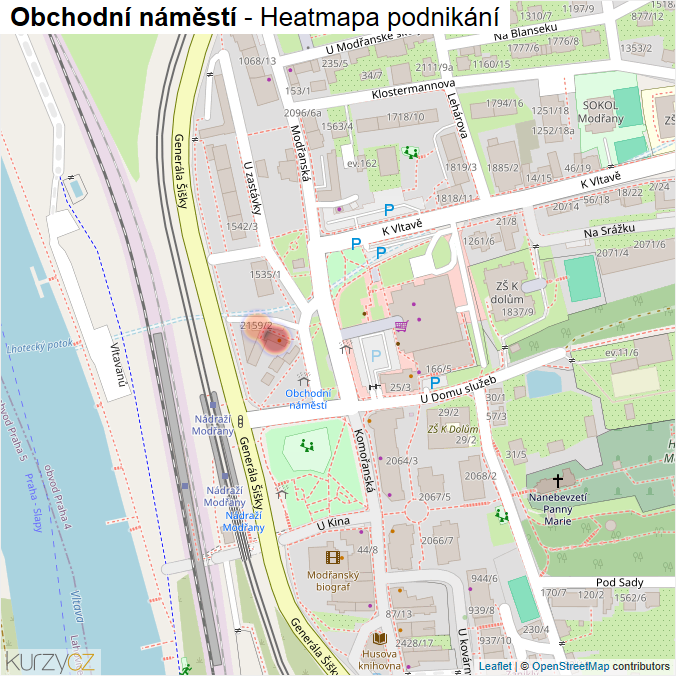 Mapa Obchodní náměstí - Firmy v ulici.