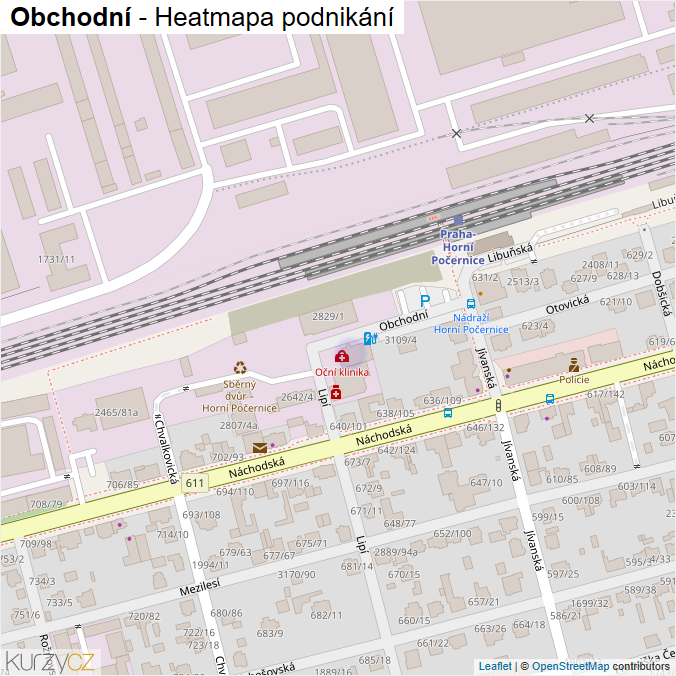 Mapa Obchodní - Firmy v ulici.