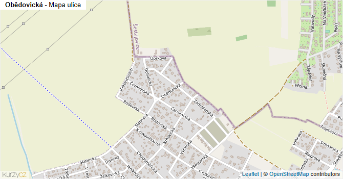 Obědovická - mapa ulice
