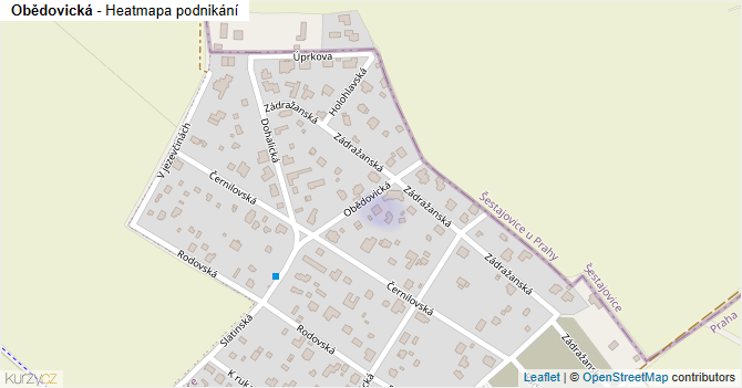 Obědovická - mapa podnikání