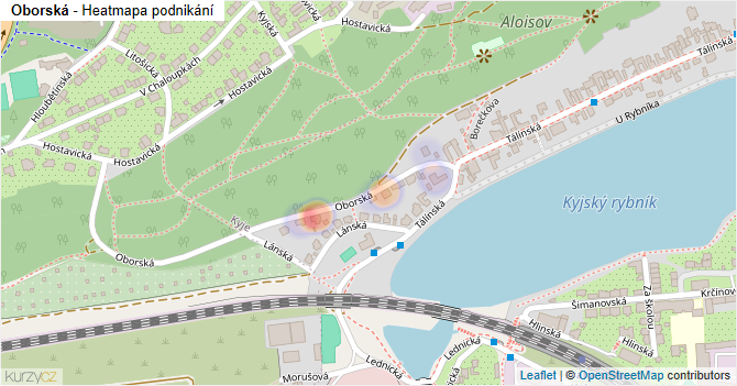 Oborská - mapa podnikání