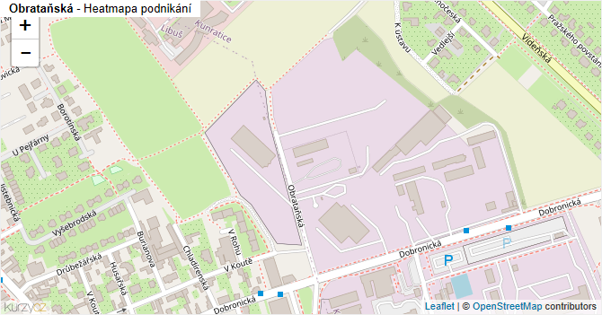 Obrataňská - mapa podnikání