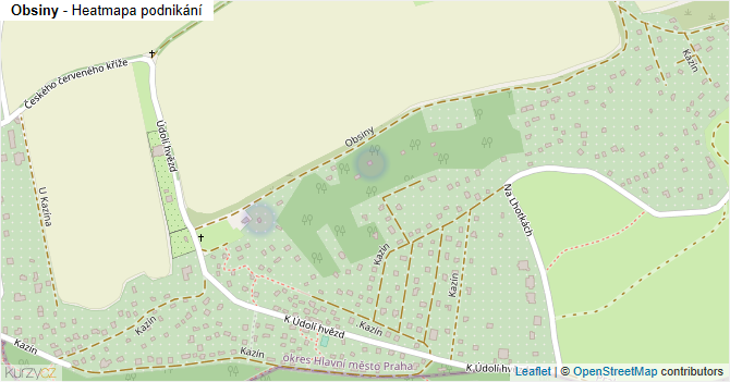 Obsiny - mapa podnikání