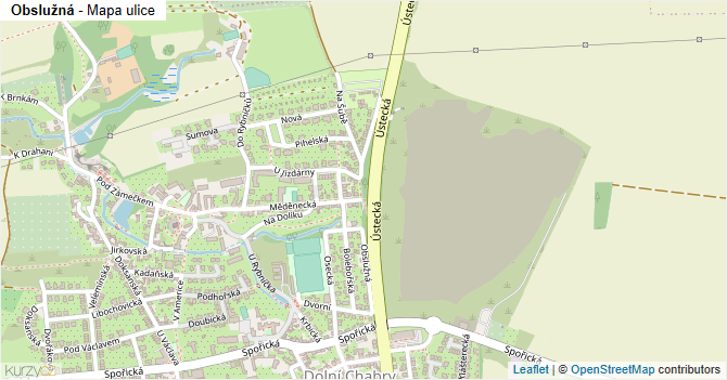 Obslužná - mapa ulice