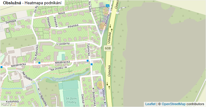 Obslužná - mapa podnikání