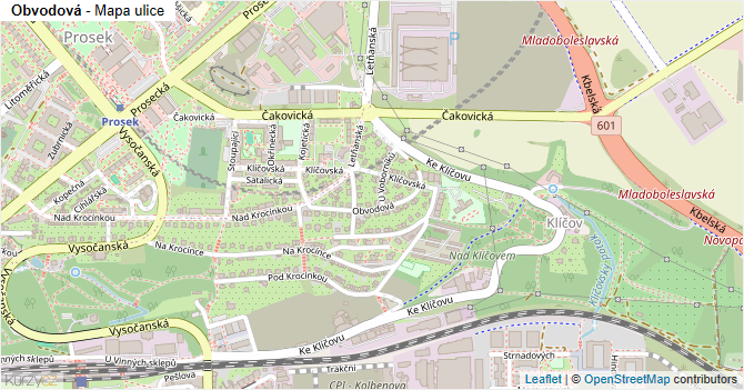 Obvodová - mapa ulice